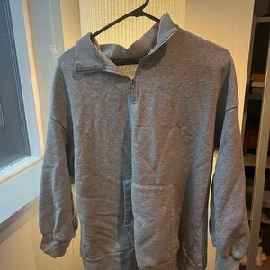 Brandy Melville Gray Quarter-Zip Sweater